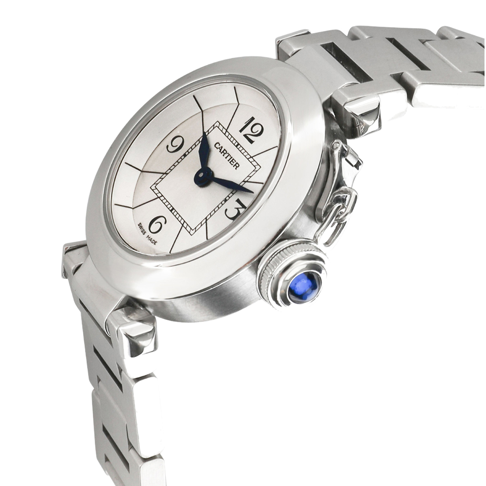 

Cartier Silver Stainless Steel Miss Pasha Quartz W3140007 Women's Wristwatch