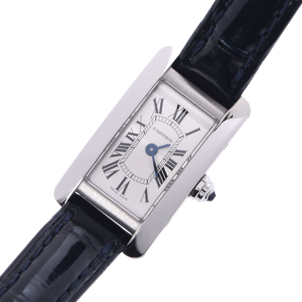 

Cartier White Stainless Steel Tank Americaine Wsta0032 Quartz Women's Wristwatch