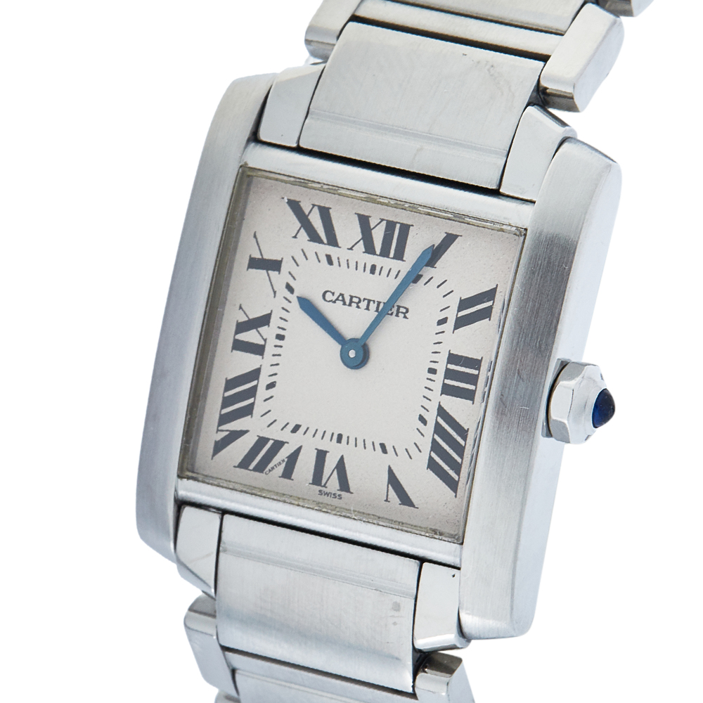 

Cartier Silver Stainless Steel Tank Francaise