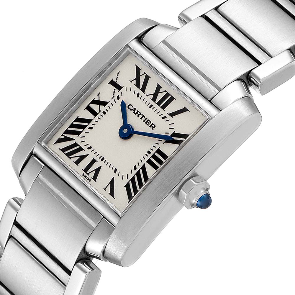 

Cartier Silver Stainless Steel Tank Francaise W51008Q3 Women's Wristwatch