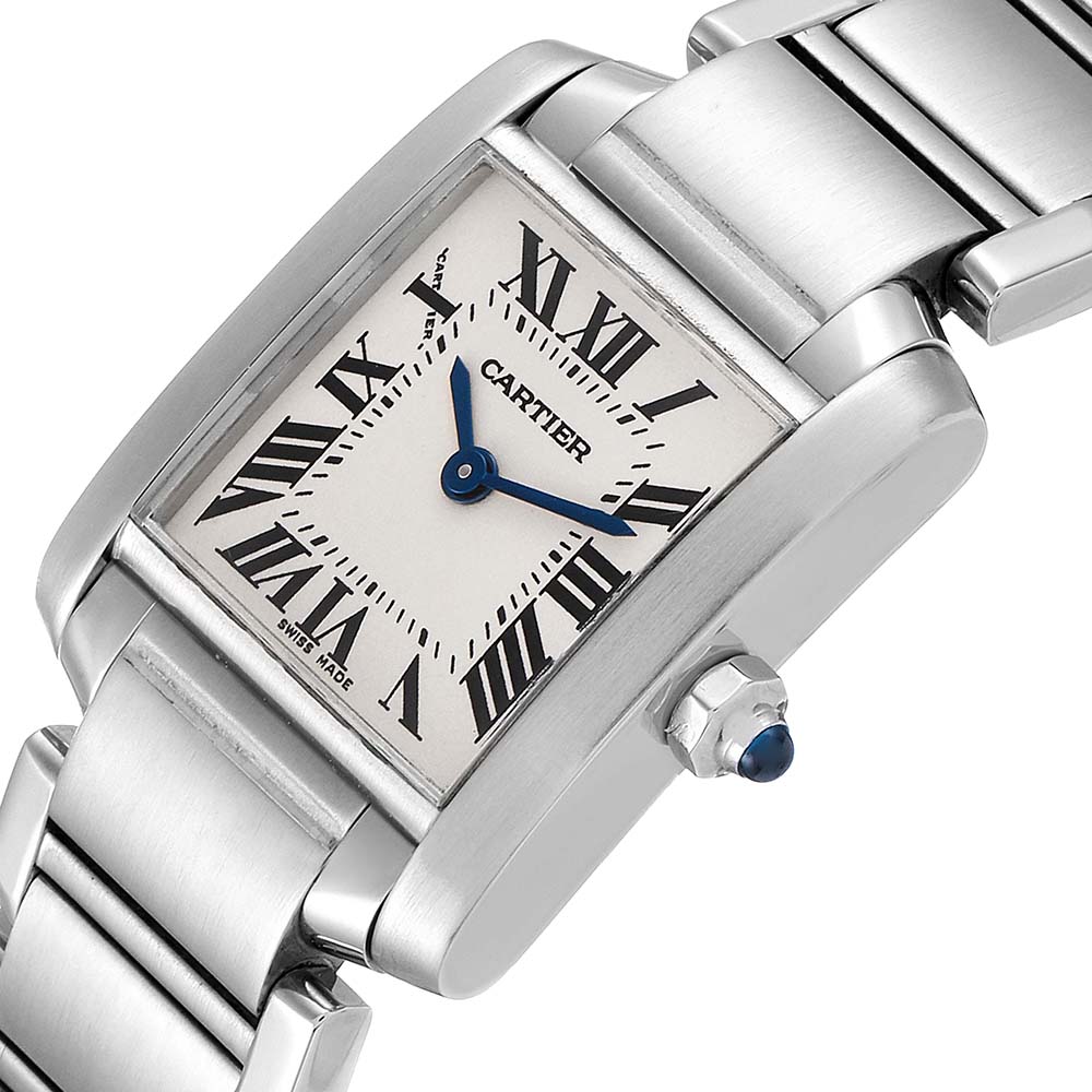 

Cartier Silver Stainless Steel Tank Francaise W51008Q3 Women's Wristwatch