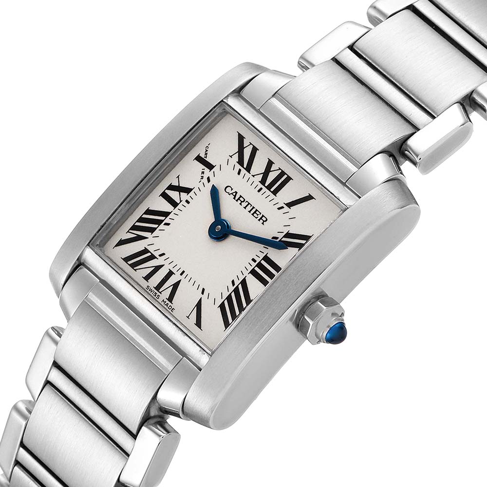 

Cartier Silver Stainless Steel Tank Francaise W51008Q3 Women's Wristwatch
