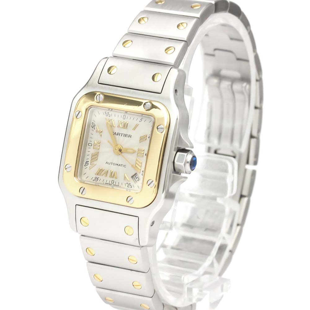 

Cartier Silver 18K Yellow Gold And Stainless Steel Santos Galbee W20045C4 Women's Wristwatch 24 MM