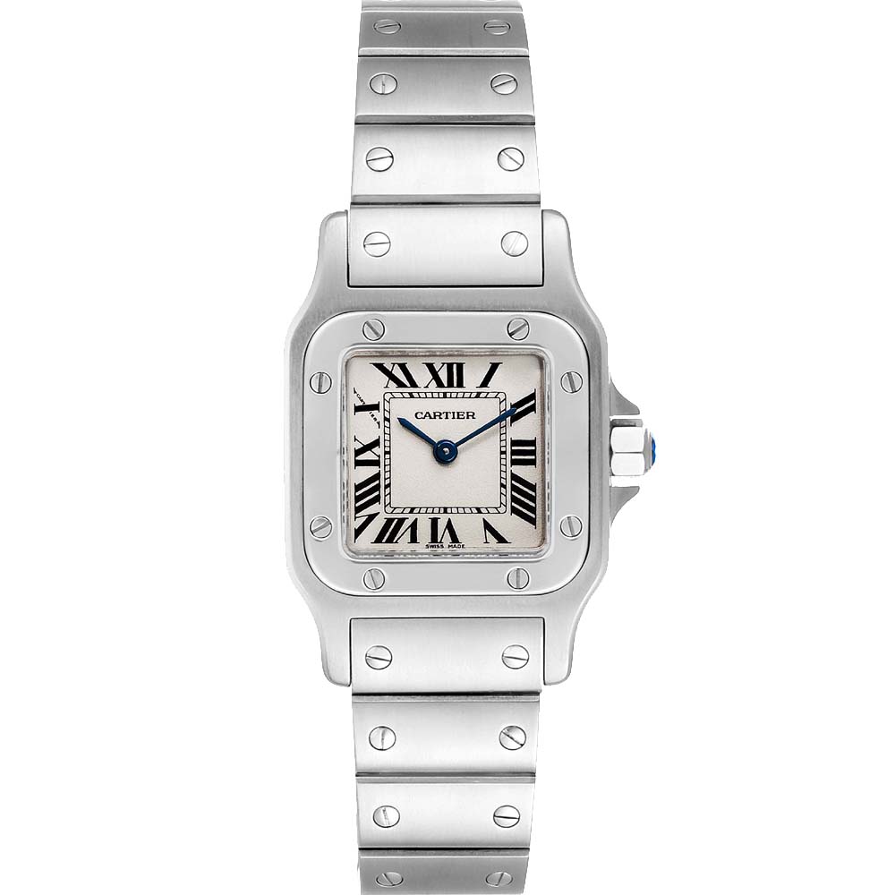 Pre-owned Cartier Silver Stainless Steel Santos Galbee W20056d6 Women's Wristwatch 24 X 24 Mm