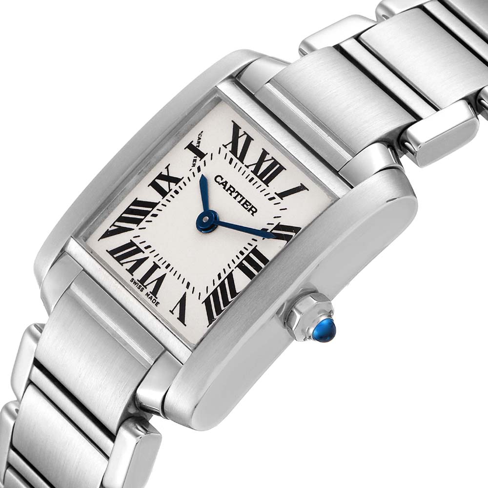 

Cartier Silver Stainless Steel Tank Francaise W51008Q3 Women's Wristwatch