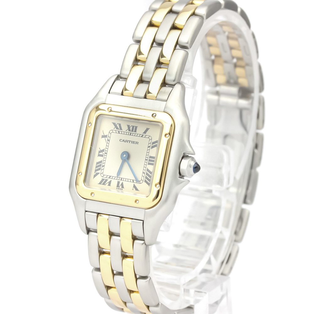 

Cartier Silver 18K Yellow Gold And Stainless Steel Panthere De Cartier 166921 Quartz Women's Wristwatch 22 MM