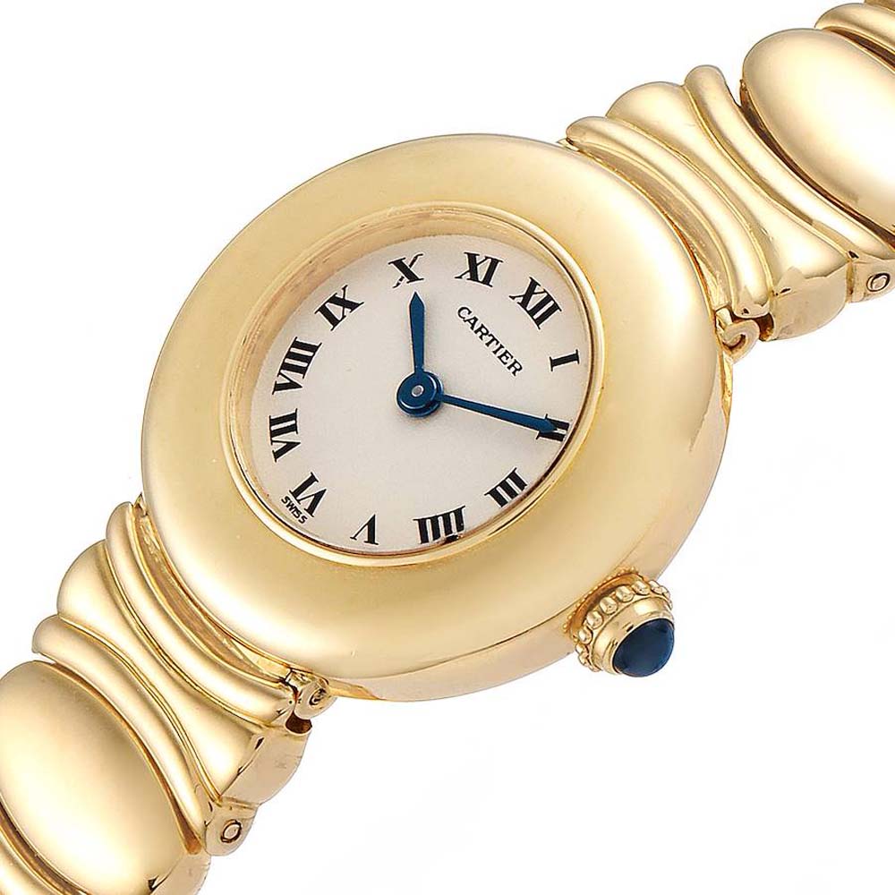 

Cartier Silver 18K Yellow Gold Colisee Women's Wristwatch 24 MM