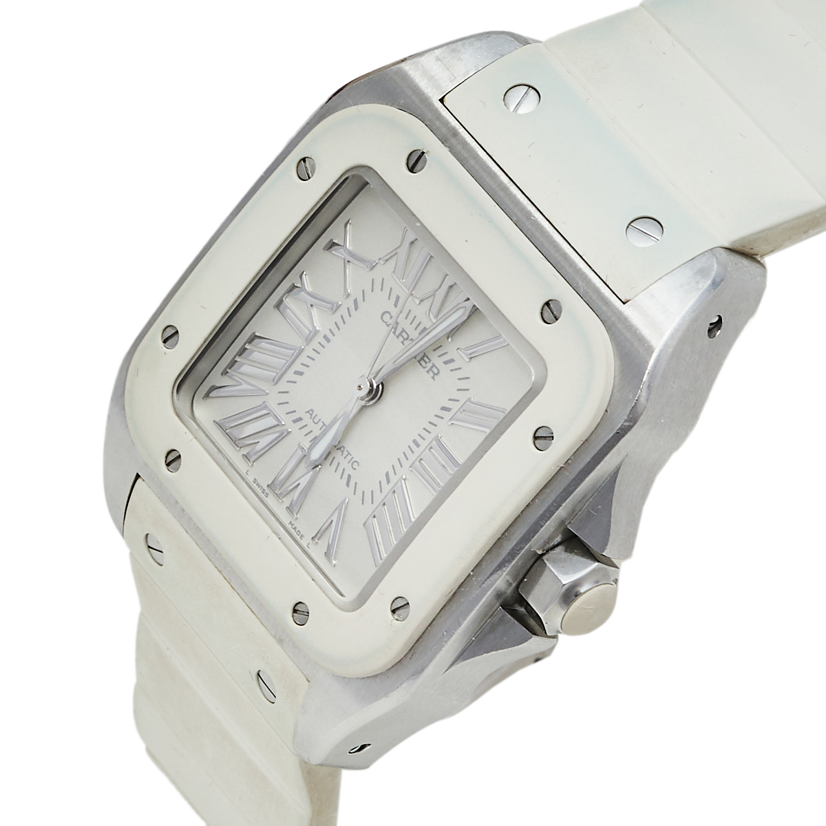 

Cartier White Rubber Stainless Steel