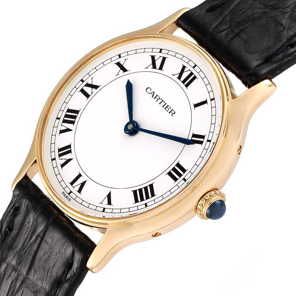 

Cartier White 18K Yellow Gold Ronde Paris Vintage Women's Wristwatch 28 MM