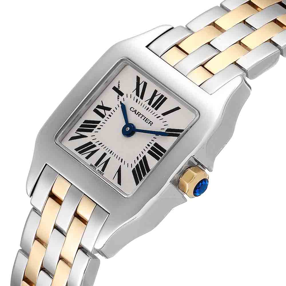 

Cartier White Yellow Gold And Stainless Steel Santos Demoiselle W25066Z6 Women's Wristwatch 22 MM