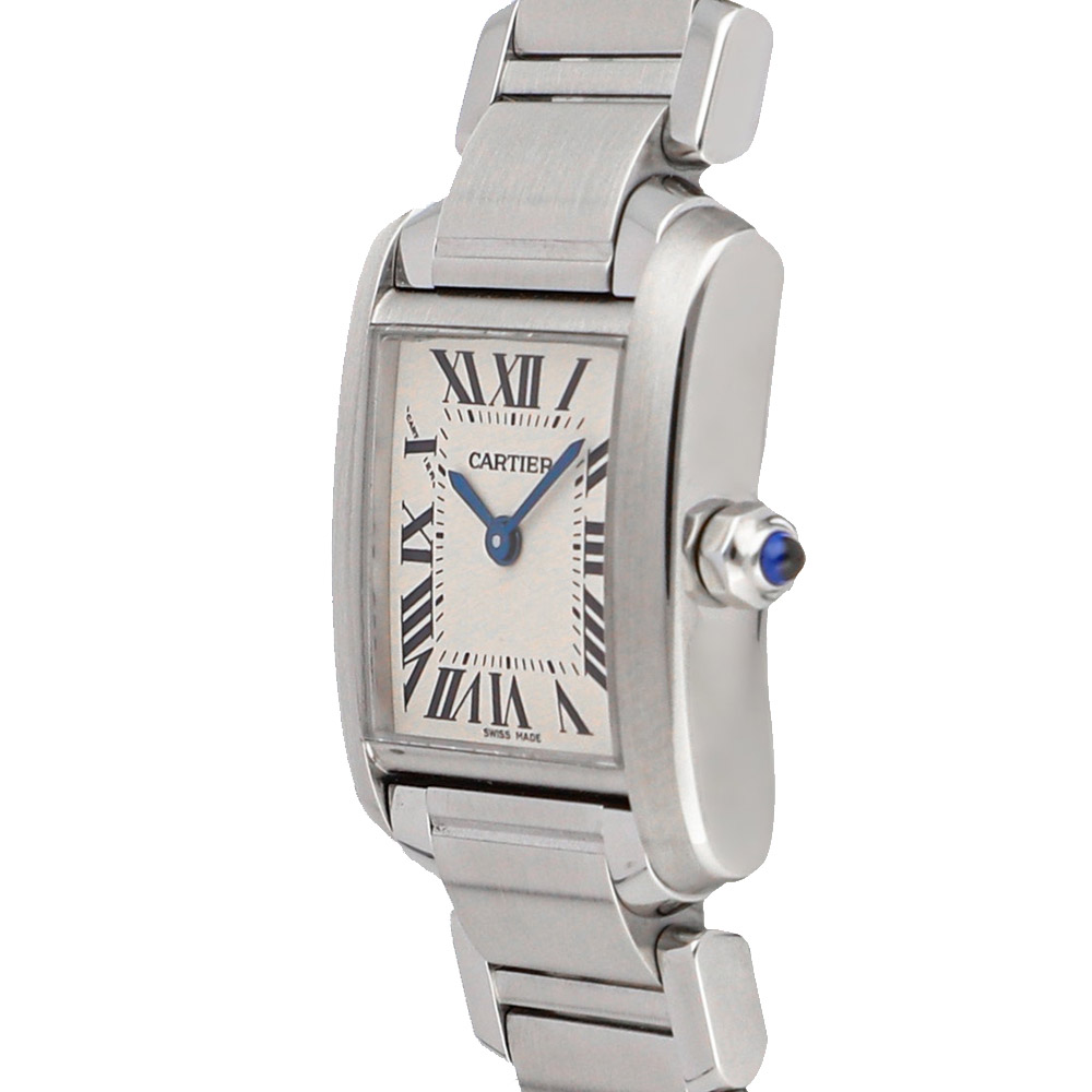 

Cartier Silver Stainless Steel Tank Francaise W51008Q3 Women's Wristwatch