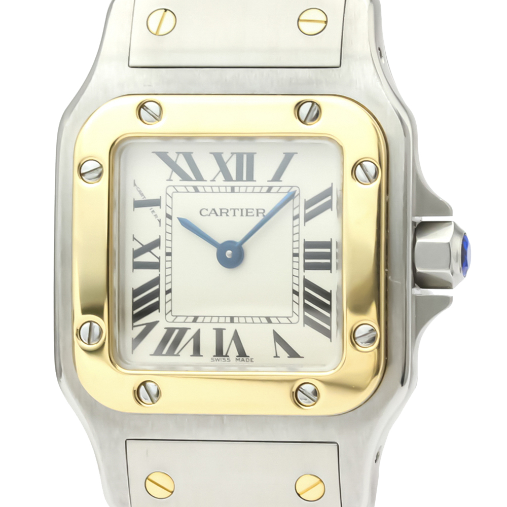 

Cartier Silver 18K Yellow Gold And Stainless Steel Santos Galbee W20012C4 Quartz Women's Wristwatch 24 MM