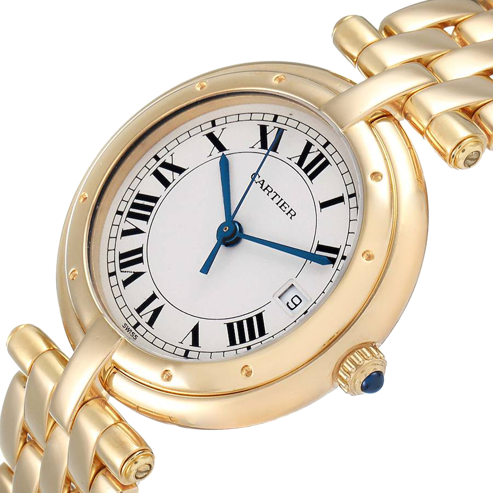 

Cartier Silver 18K Yellow Gold Panthere Vendome 883964 Women's Wristwatch 30 MM