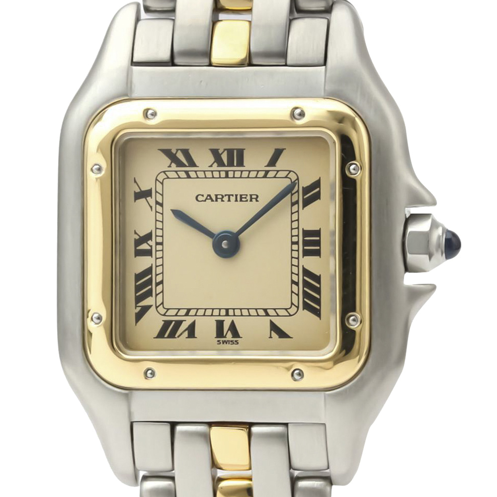 

Cartier Silver 18K Yellow Gold And Stainless Steel Panthere De Cartier Quartz Women's Wristwatch 22 MM