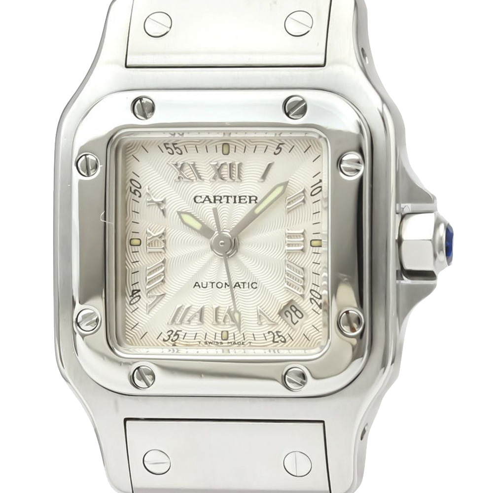 

Cartier Silver Stainless Steel Santos Galbee W20044D6 Automatic Women's Wristwatch 24 MM