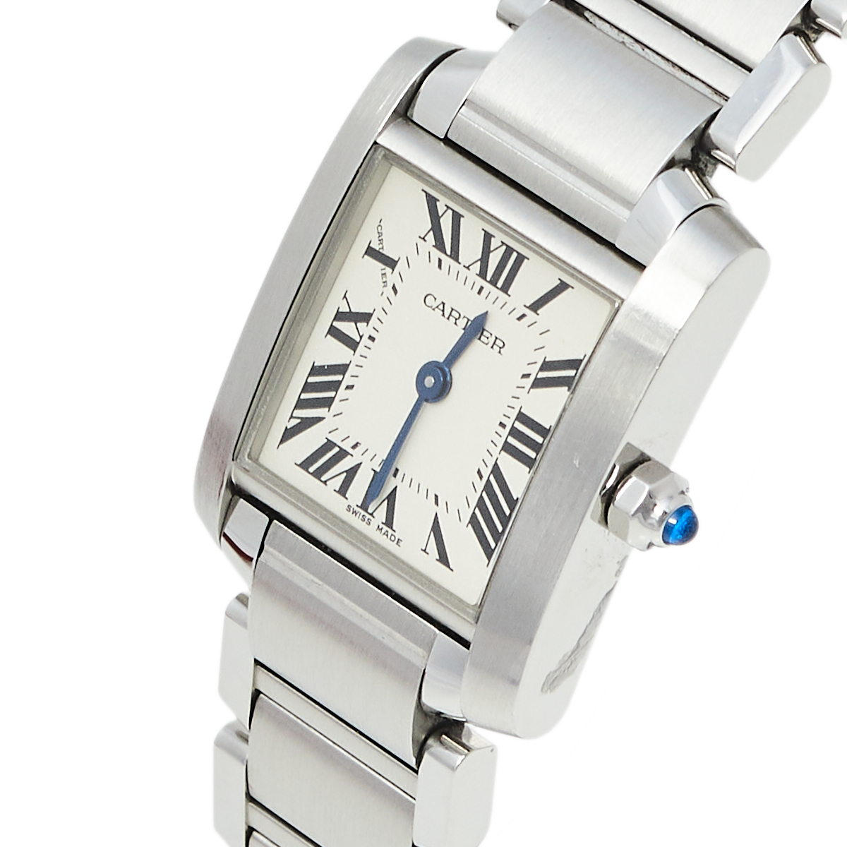 

Cartier White Stainless Steel Tank Francaise