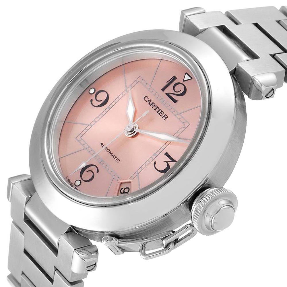

Cartier Pink Stainless Steel Pasha C Automatic W31075M7 Women's Wristwatch 35 MM