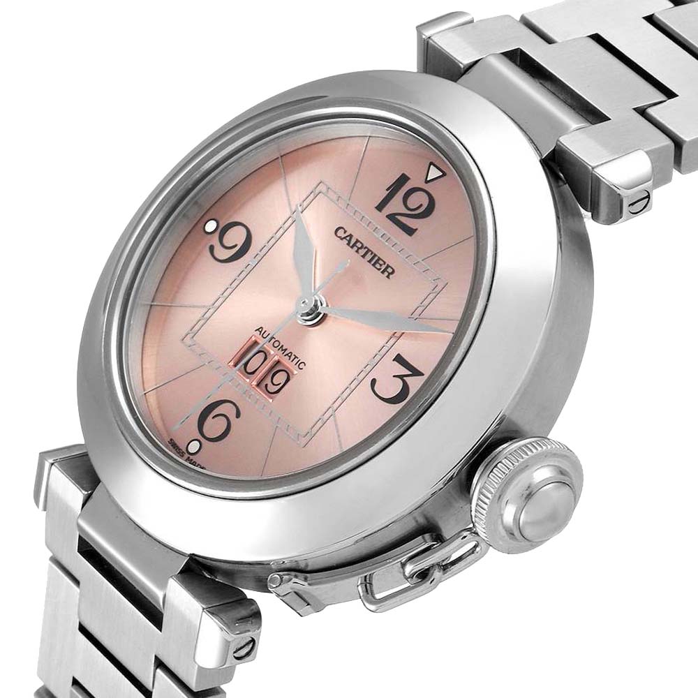 

Cartier Pink Stainless Steel Pasha Big W31058M7 Women's Wristwatch 35 MM