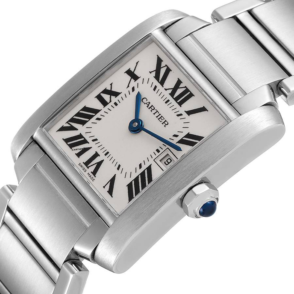 

Cartier Silver Stainless Steel Tank Francaise W51011Q3 Women's Wristwatch