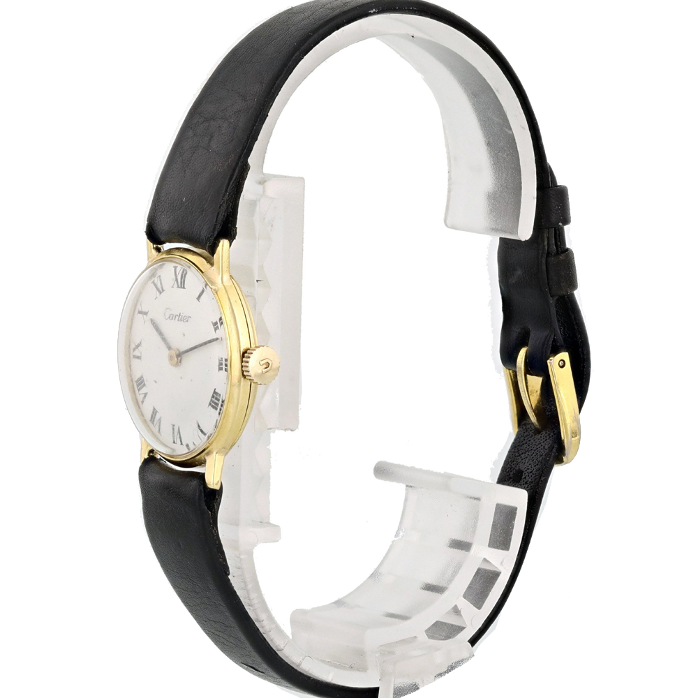 

Cartier Silver 18K Yellow Gold Vintage Women's Wristwatch 23 MM