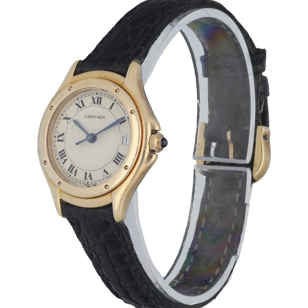 

Cartier Silver 18K Yellow Gold Panthere Cougar 11701 Women's Wristwatch 26 mm