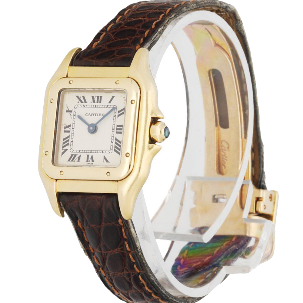 

Cartier Silver 18K Yellow Gold Panthere 8057929 Women's Wristwatch 22 MM