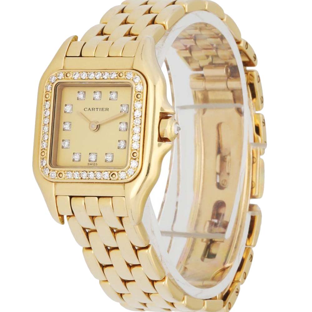 

Cartier Champagne Diamonds 18K Yellow Gold Panthere 8057915 Women's Wristwatch 22 MM