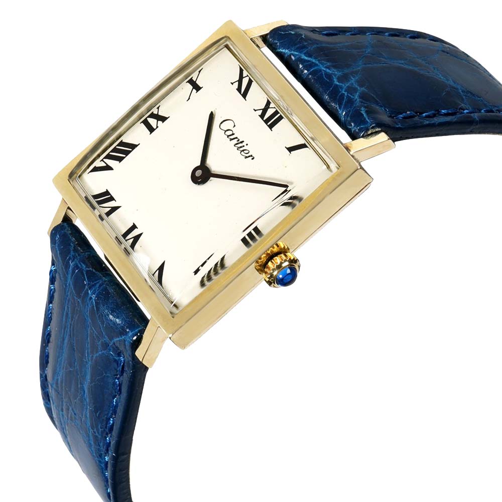 

Cartier Silver 14K Yellow Gold Dress 870 Women's Wristwatch 25.5 MM