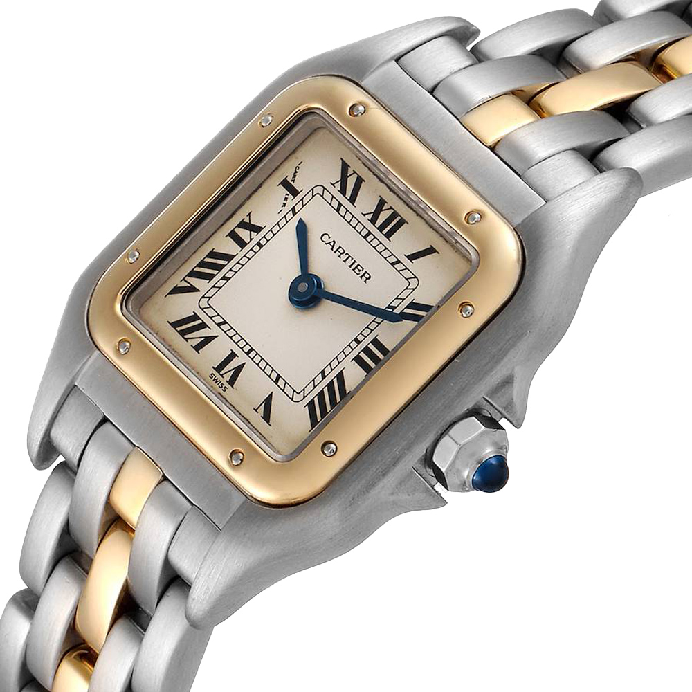 

Cartier Silver 18K Yellow Gold And Stainless Steel Panthere W25029B5 Women's Wristwatch 22 MM