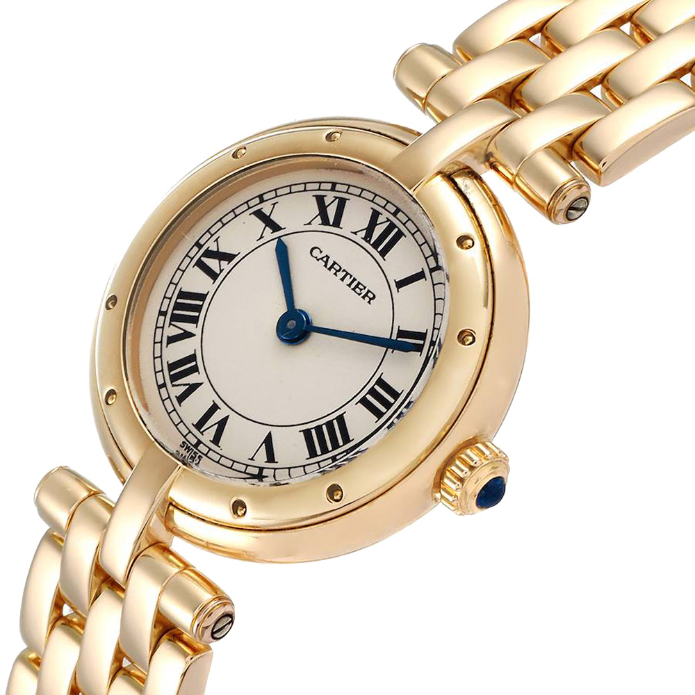 

Cartier Silver 18K Yellow Gold Panthere Vendome 6692 Women's Wristwatch 23 MM