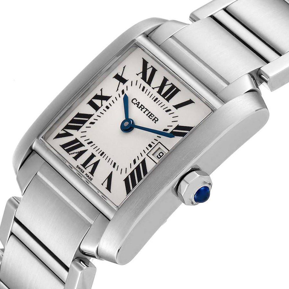 

Cartier Silver Stainless Steel Tank Francaise W51011Q3 Women's Wristwatch