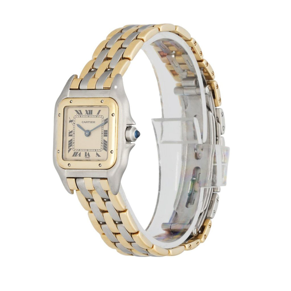 

Cartier Silver 18K Yellow Gold And Stainless Steel Panthere Women's Wristwatch 22 MM