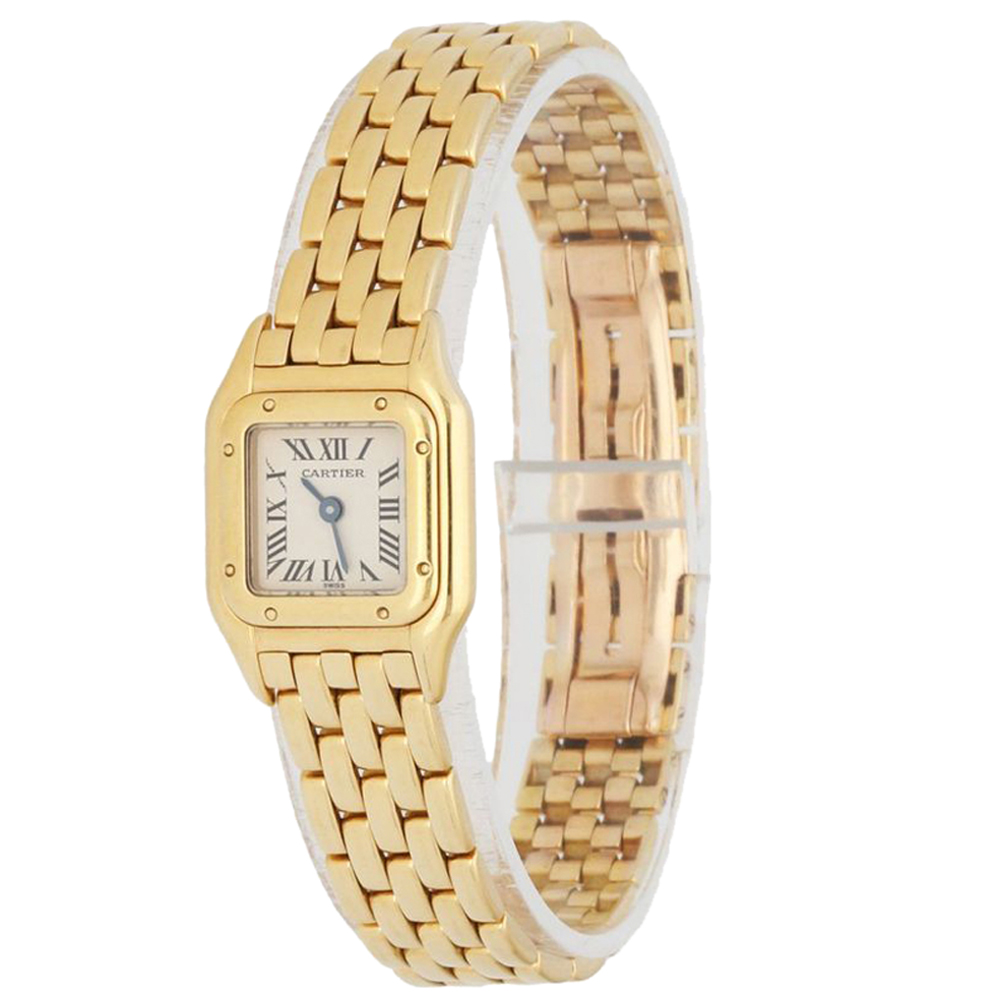 

Cartier Silver 18K Yellow Gold Panthere Mini W25034139 Women's Wristwatch 17 MM