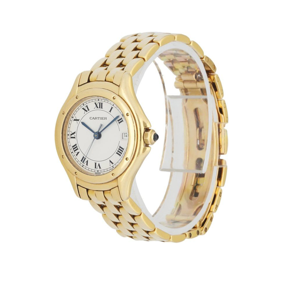 

Cartier Silver 18k Yellow Gold Panthere Cougar 887906 Women's Wristwatch 24 MM