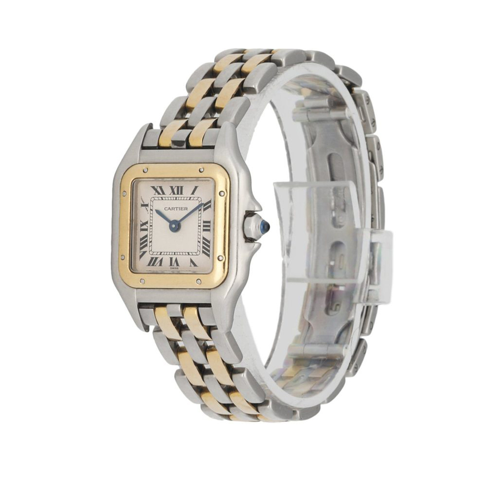 

Cartier Silver 18k Yellow Gold And Stainless Steel Panthere 1120 Women's Wristwatch 22 MM