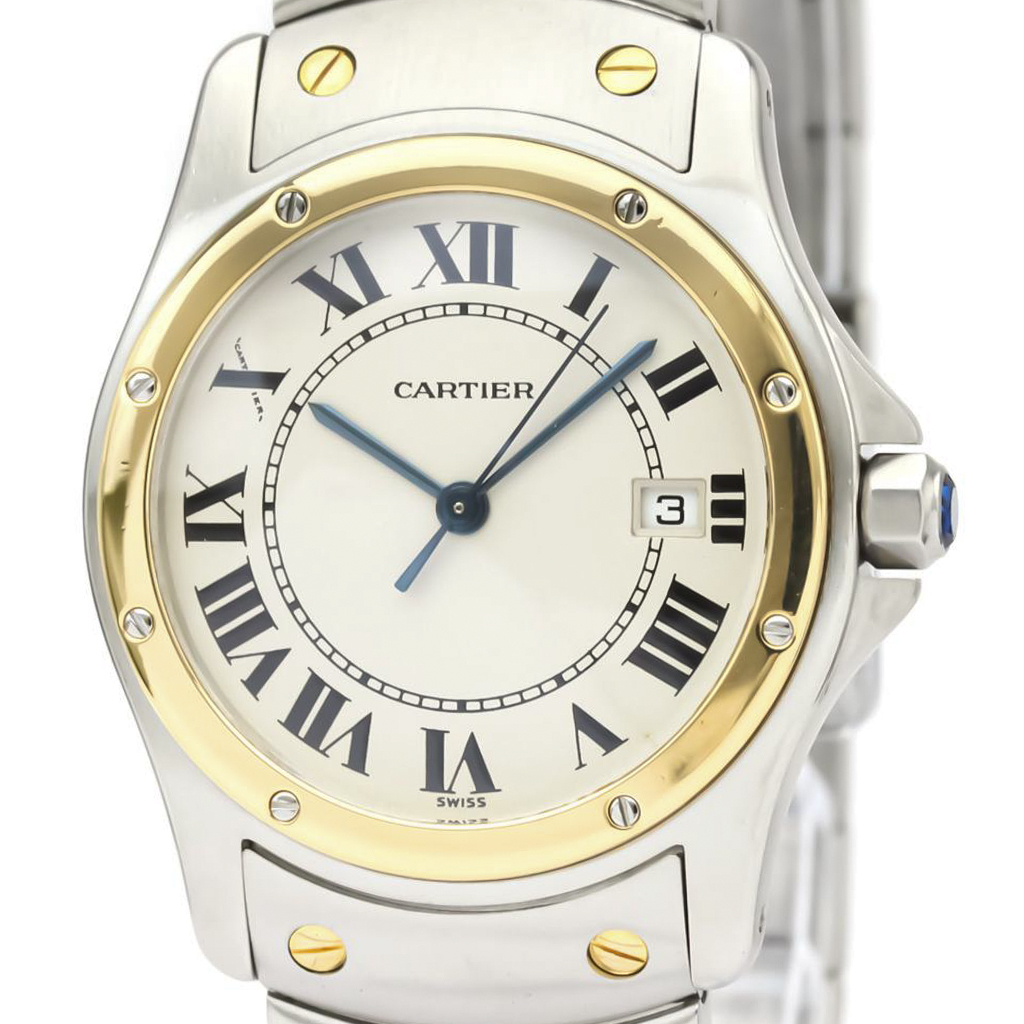 

Cartier Silver 18K Yellow Gold And Stainless Steel Santos Cougar Quartz Women's Wristwatch 30 MM