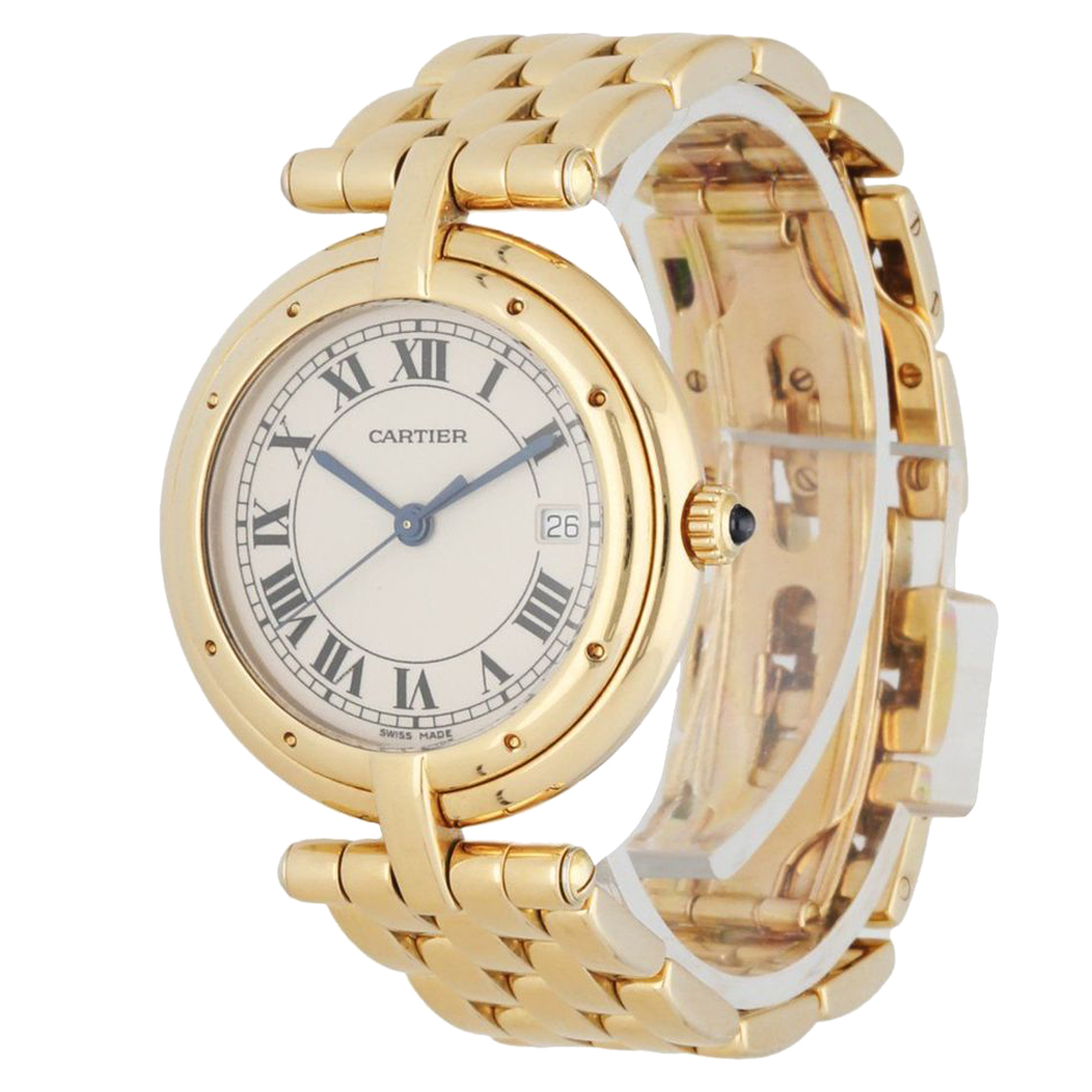 

Cartier Silver 18K Yellow Gold Cougar Panthere Women's Wristwatch 30 MM