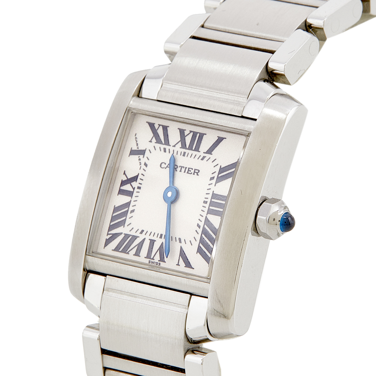 

Cartier Silver Stainless Steel Tank Francaise