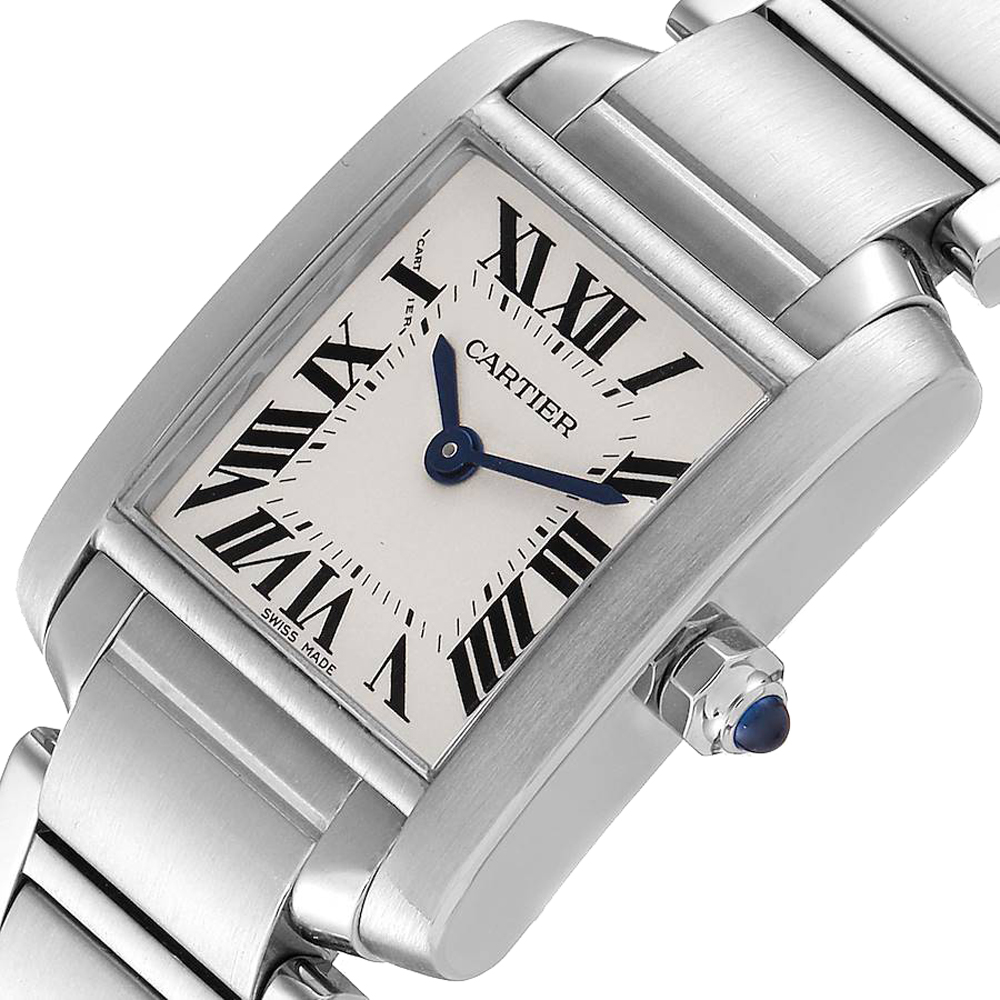 

Cartier Silver Stainless Steel Tank Francaise W51008Q3 Quartz Women's Wristwatch 20 MM
