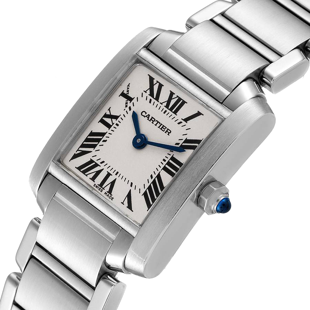 

Cartier Silver Stainless Steel Tank Francaise W51008Q3 Women's Wristwatch