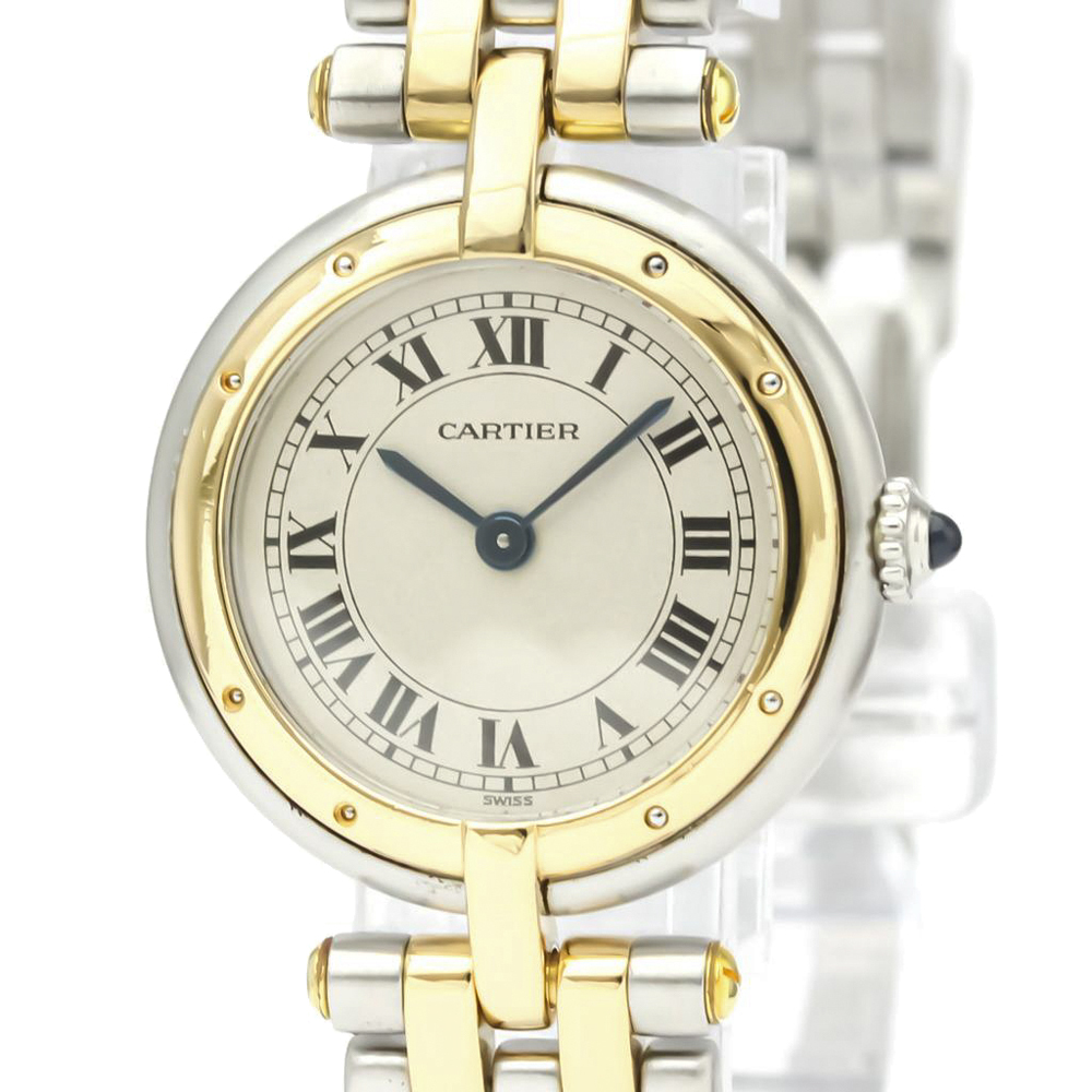 

Cartier Silver 18K Yellow Gold And Stainless Steel Panthere Quartz Women's Wristwatch 22 MM