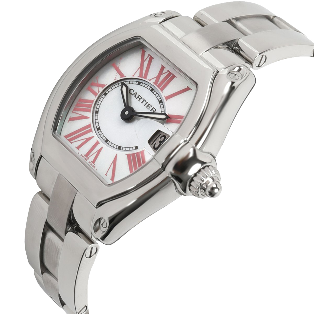 

Cartier White Stainless Steel Roadster W6206006 Women's Wristwatch 32 MM