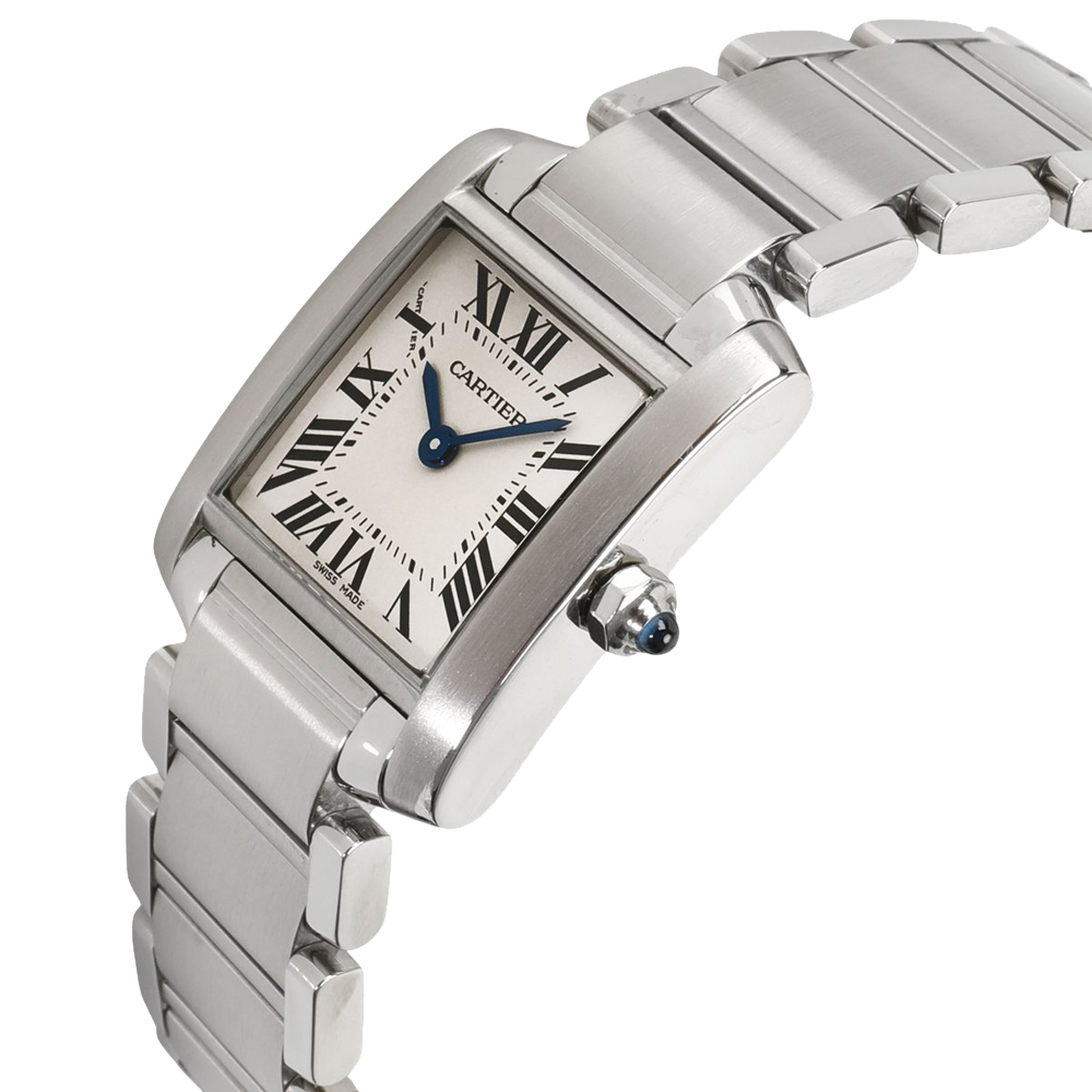 

Cartier Silver Stainless Steel Tank Francaise W51008Q3 Women's Wristwatch