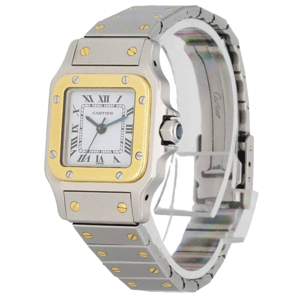 

Cartier White 18K Yellow Gold And Stainless Steel Santos Galbee 1170902 Women's Wristwatch 24 MM