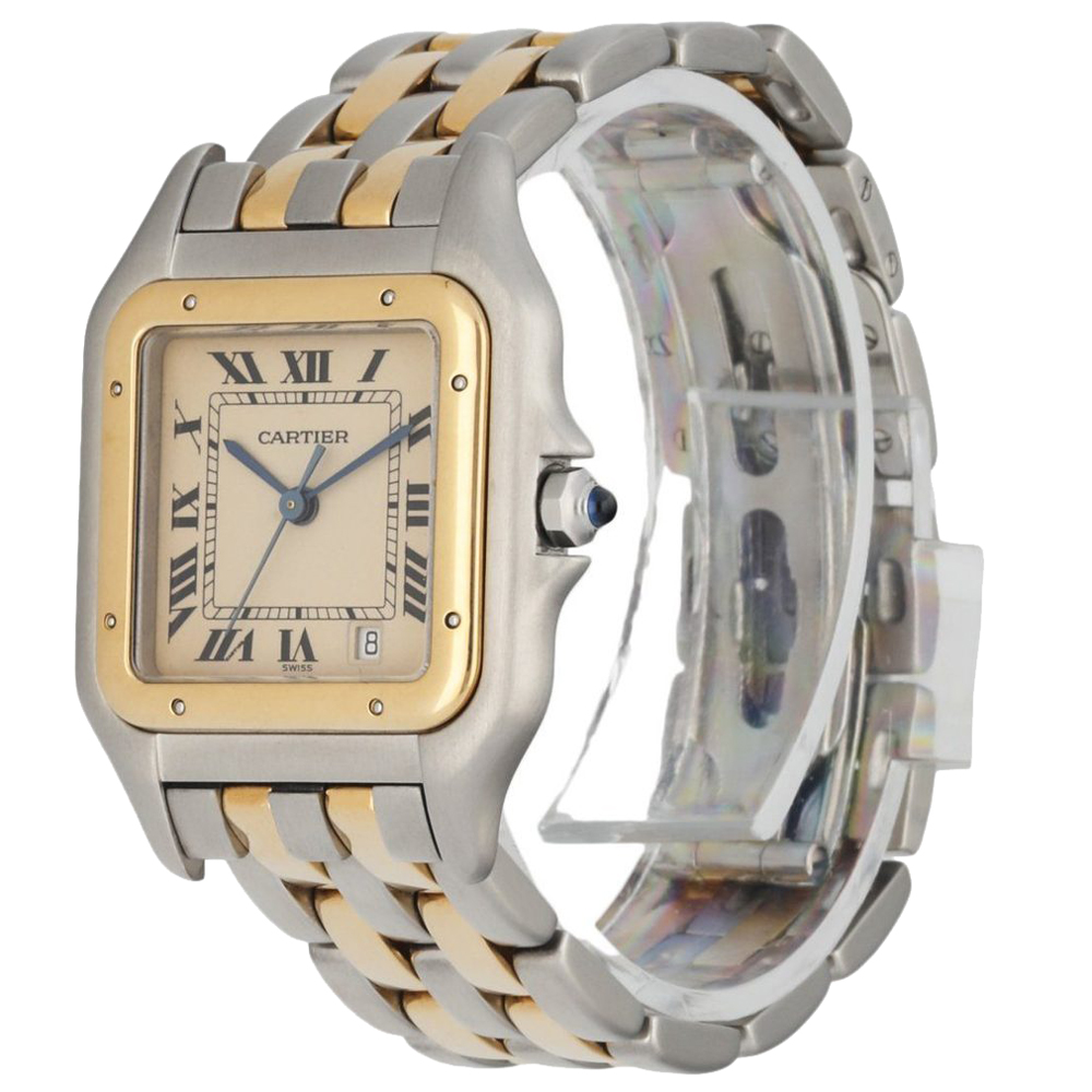 

Cartier Silver 18K Yellow Gold And Stainless Steel Panthere 187949C Women's Wristwatch 27 MM