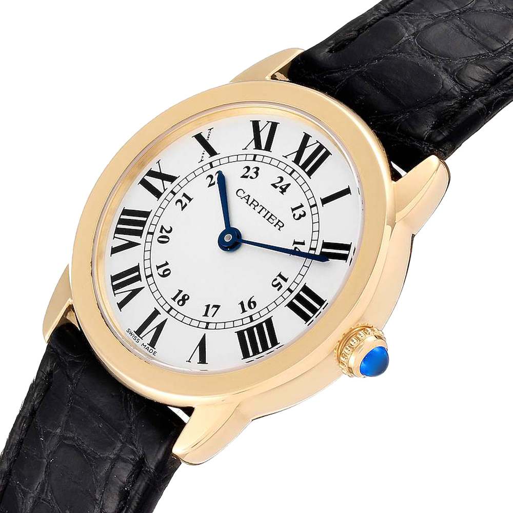 

Cartier Silver 18K Yellow Gold Ronde Solo W6700355 Women's Wristwatch 29 MM