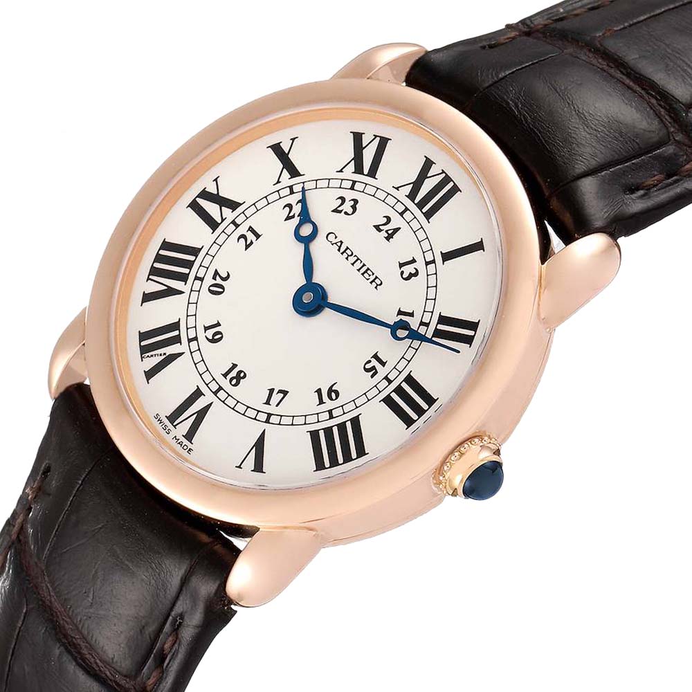 

Cartier Silver 18K Rose Gold Ronde Louis W6800151 Women's Wristwatch 29 MM