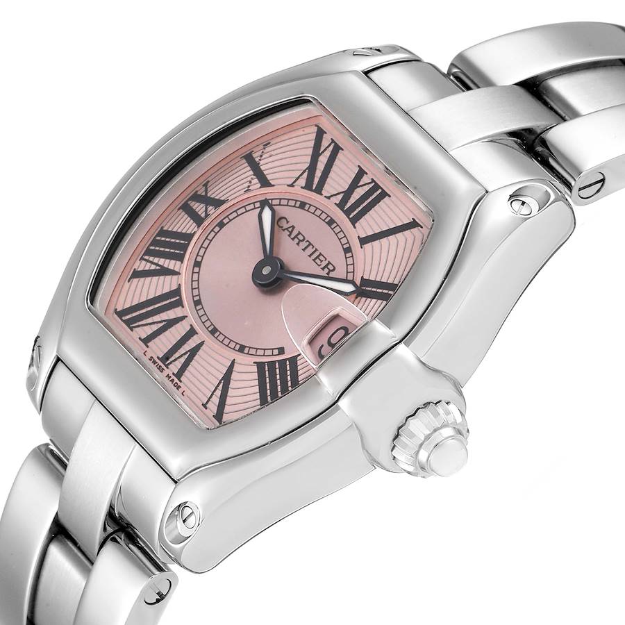 

Cartier Pink Stainless Steel Roadster W62017V3 Women's Wristwatch