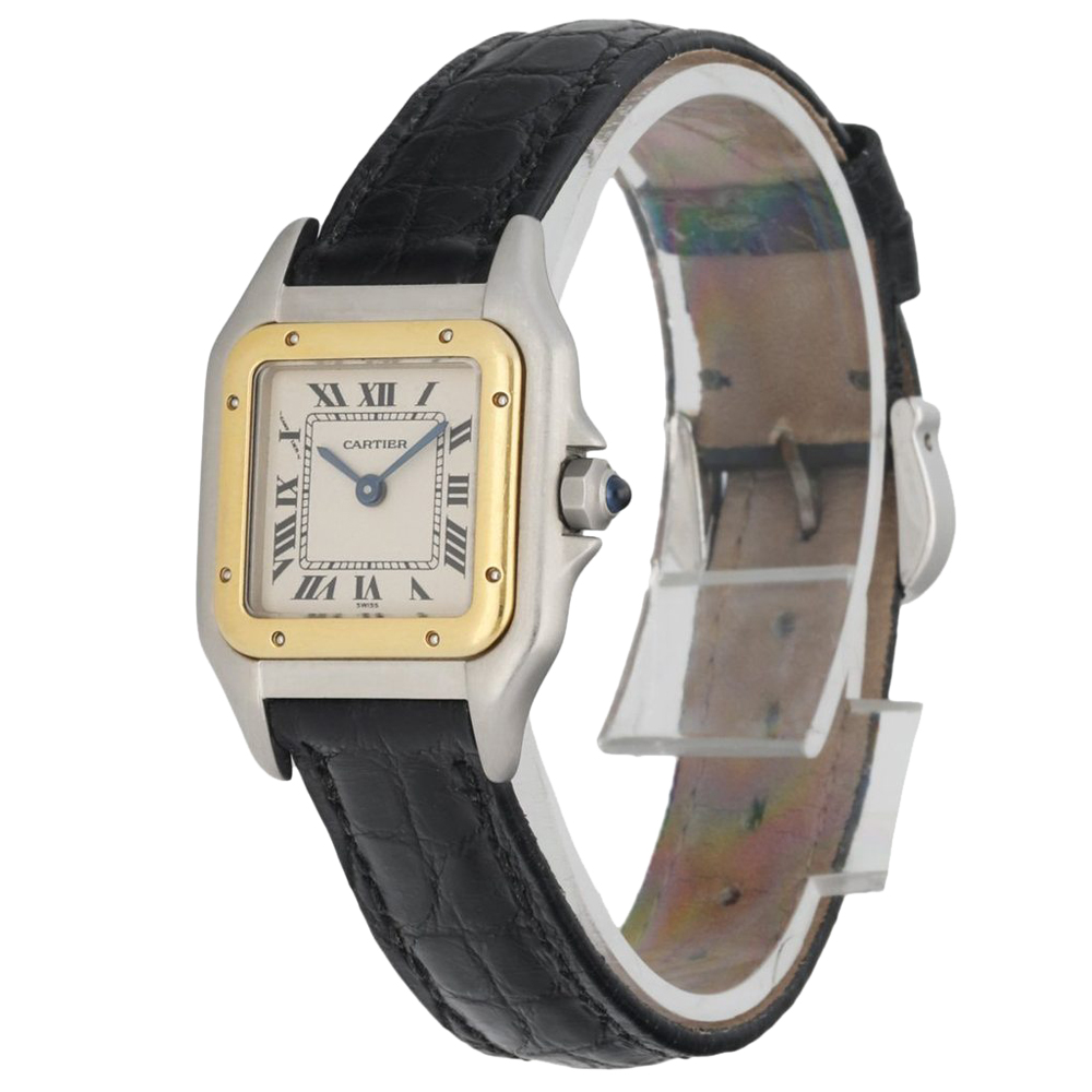 

Cartier Silver 18k Yellow Gold And Stainless Steel Panthere 1120 Women's Wristwatch 22 MM