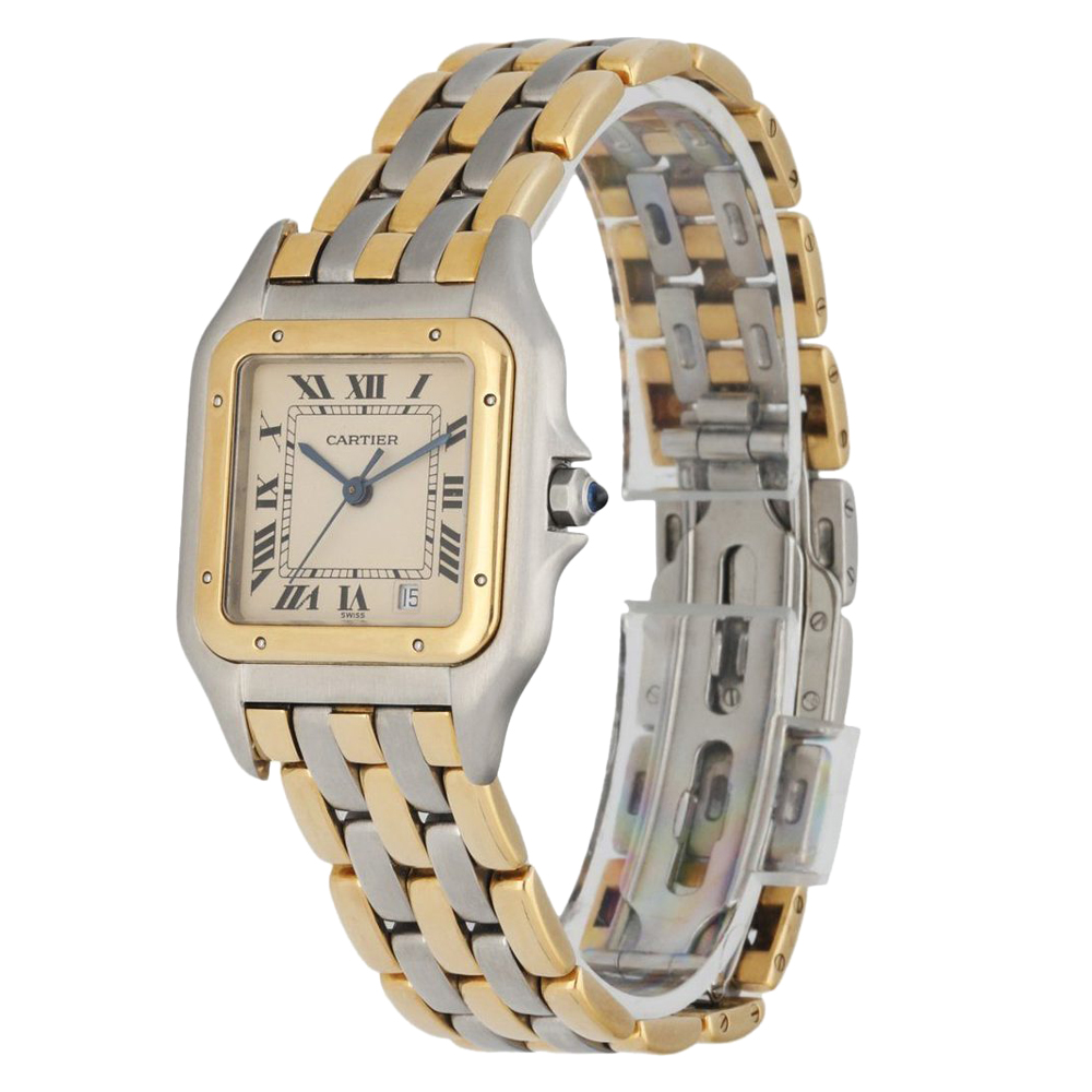 

Cartier Silver 18K Yellow Gold And Stainless Steel Panthere 83949 Women's Wristwatch 27 MM